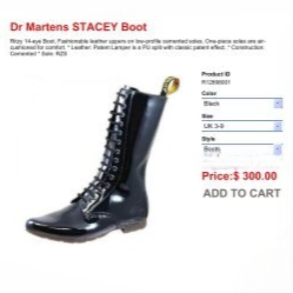 Dr. Martens Stacey Ritzy Collection Patent Lamper Combat Lace-Up, Size 6 - Picture 10 of 10